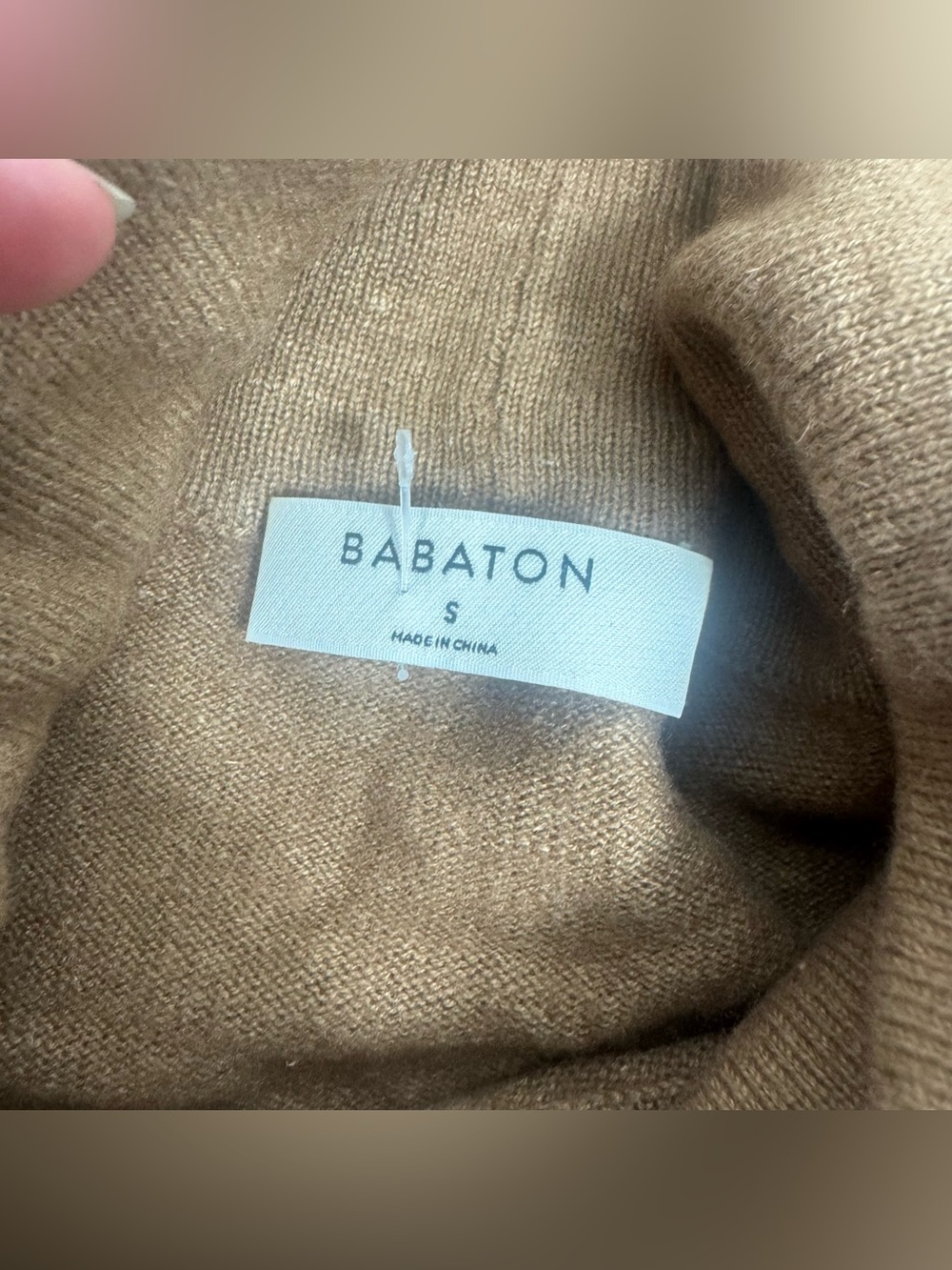 Babaton Mulray Turtleneck Sweater Dress Brown Wool Linen Knit Size Small - Picture 3 of 6
